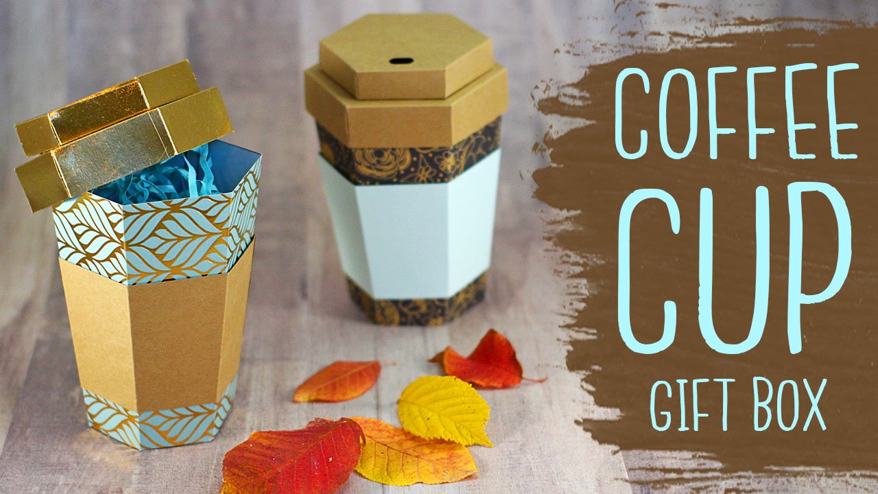 3D Coffee Cup Paper Gift Box Tutorial Essyjae