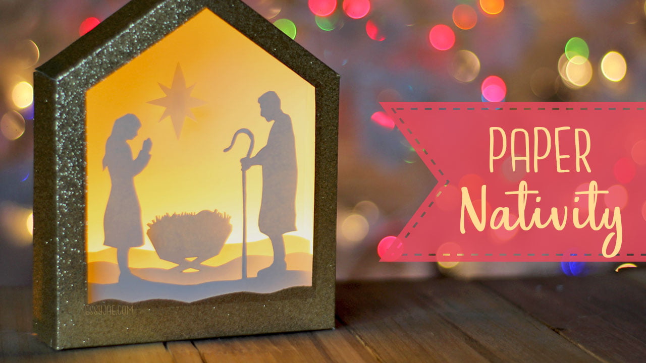 Download DIY Paper Shadowbox Nativity Scene + Free SVG Cut File ...