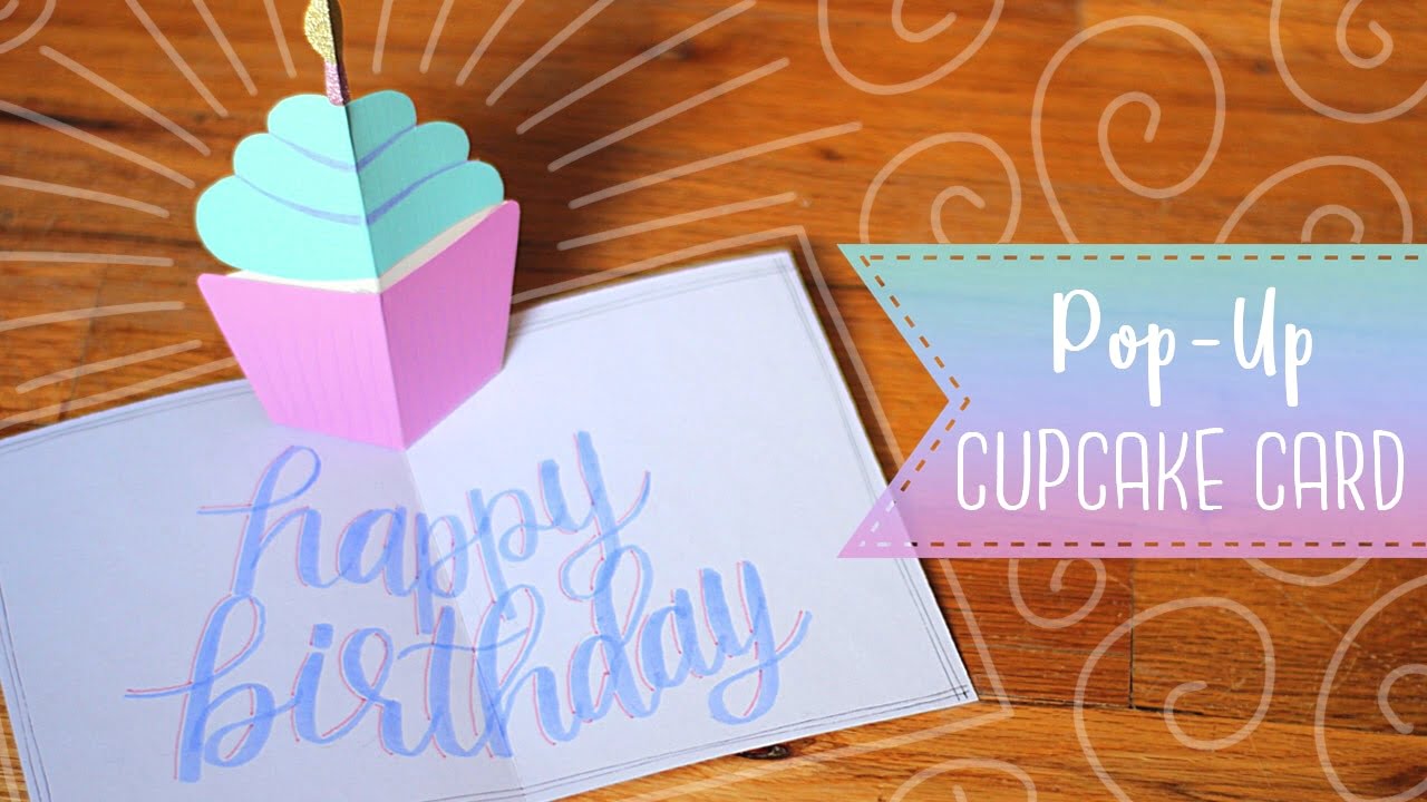 Easy Pop-up Birthday Cupcake Card Tutorial - EssyJae For Happy Birthday Pop Up Card Free Template