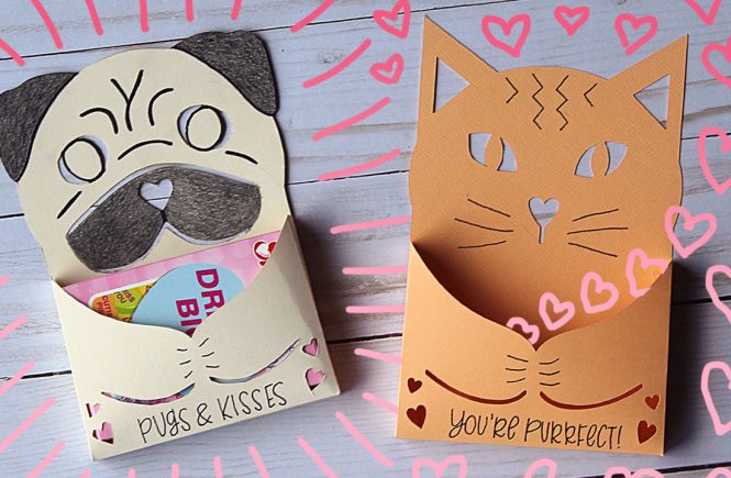 Cute Cat and Pug Candy Holder Valentine Tutorial
