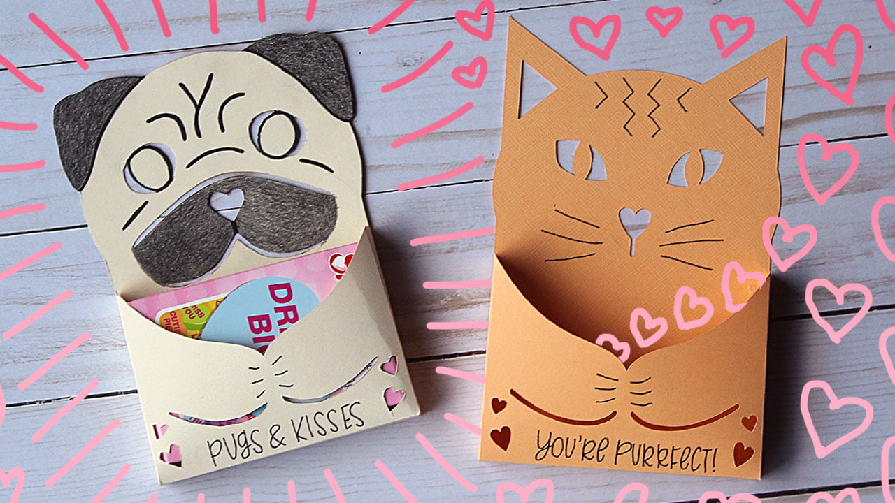 Download Cute Cat And Pug Candy Holder Valentine Tutorial Essyjae