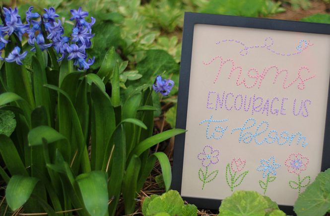 DIY Embroidered Paper For Mother’s Day!