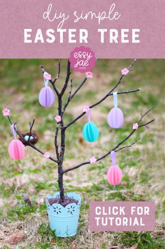 DIY Easter Tree with Paper Ornaments Tutorial