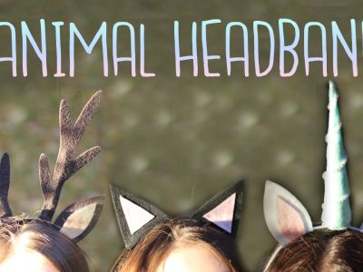 3 Cute Felt Animal Ear Headbands (Cat, Unicorn & Deer)