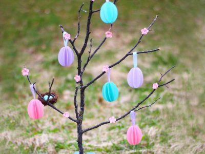 DIY Easter Tree with Paper Ornaments Tutorial