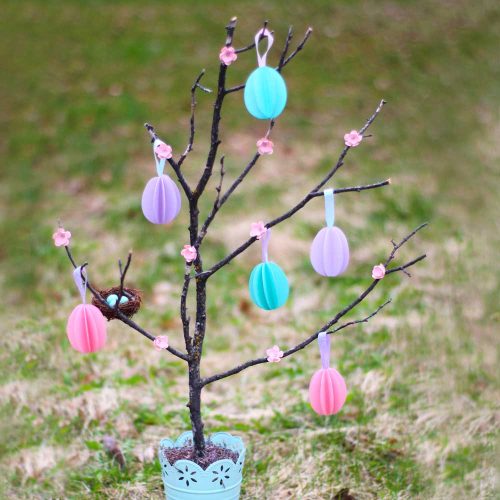 DIY Easter Tree with Paper Ornaments Tutorial