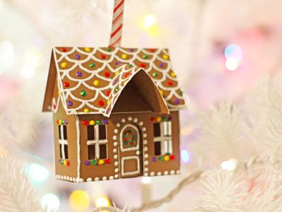 Paper Gingerbread House Ornament