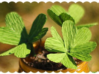 Crepe Paper Clover Tutorial