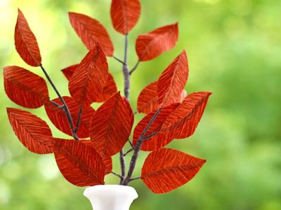 Crepe Paper Fall Leaf Branch Tutorial + Free SVG & PDF!