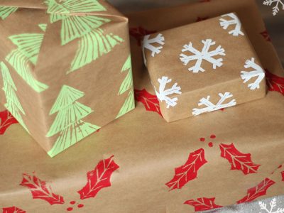 DIY Custom Wrapping Paper & DIY Stamps
