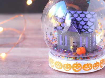 DIY Halloween Snow Globe with Mini Paper Haunted House