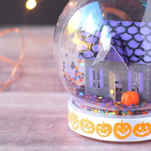 DIY Halloween Snow Globe with Mini Paper Haunted House