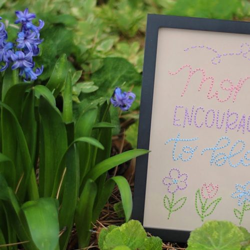 DIY Embroidered Paper For Mother’s Day!