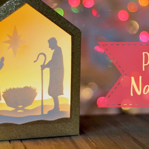 DIY Paper Shadowbox Nativity Scene + Free SVG Cut File!